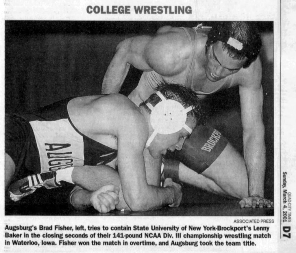 Brad Fisher tries to contain Lenny Baker