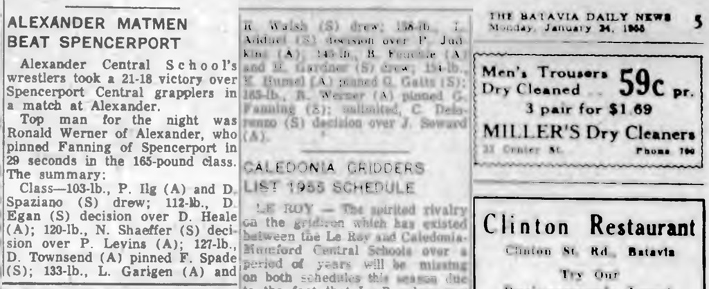 Alexander Matmen Beat Spencerport