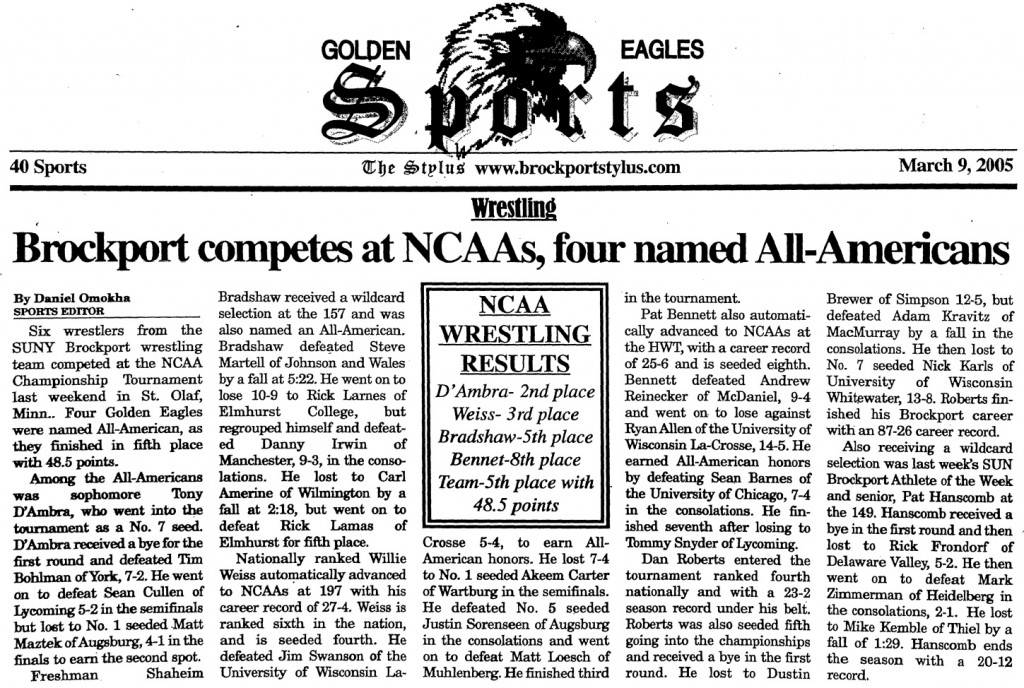 Brockport competes at NCAAs, four named All-Americans