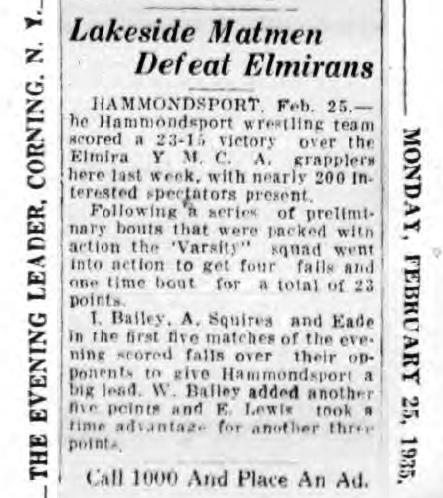 Lakeside Matmen Defeat Elmirans