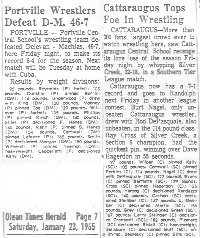 Cattaraugus Tops Foe In Wrestling