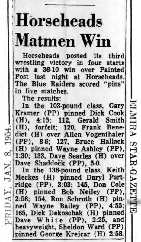 Horseheads Matmen Win