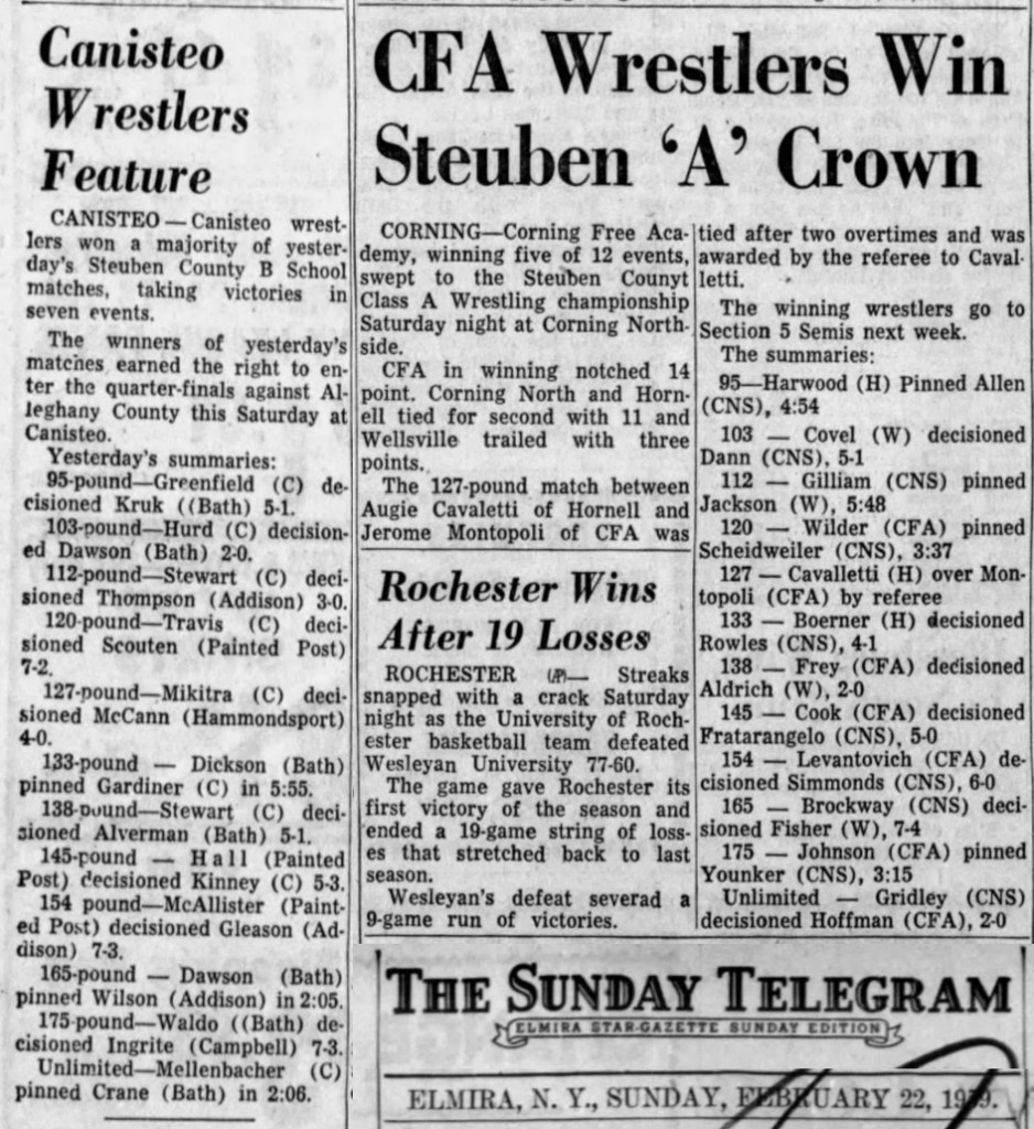 Canisteo Wrestlers Feature