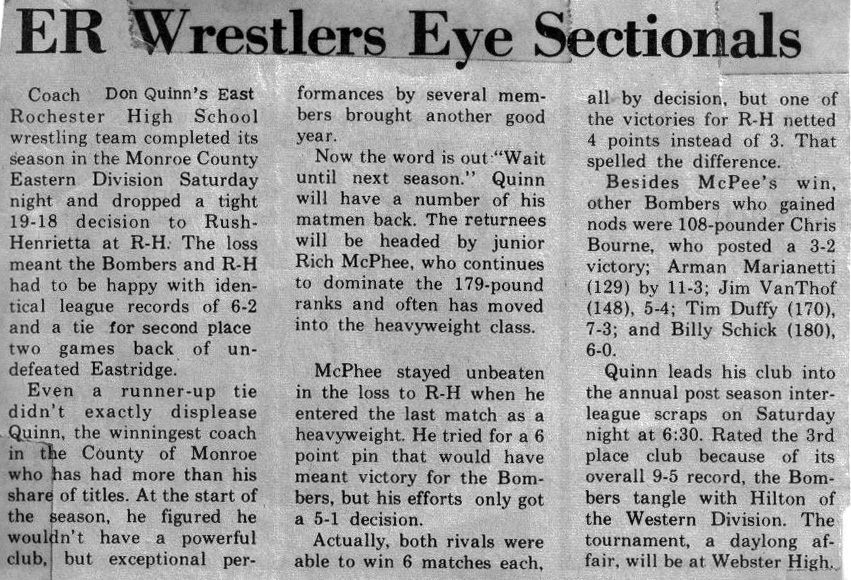 ER Wrestlers Eye Sectionals