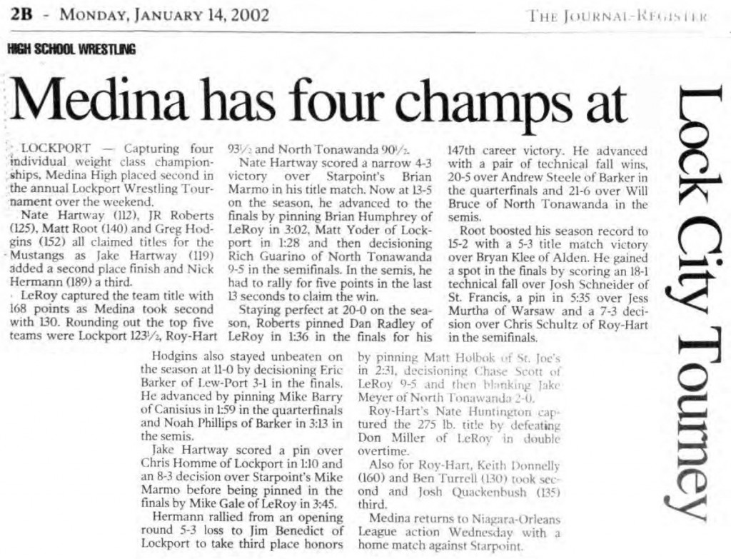 Medina has four champs at Lock City Tourney