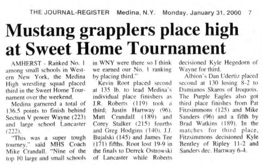 Mustang grapplers place high at Sweet Home Tournament