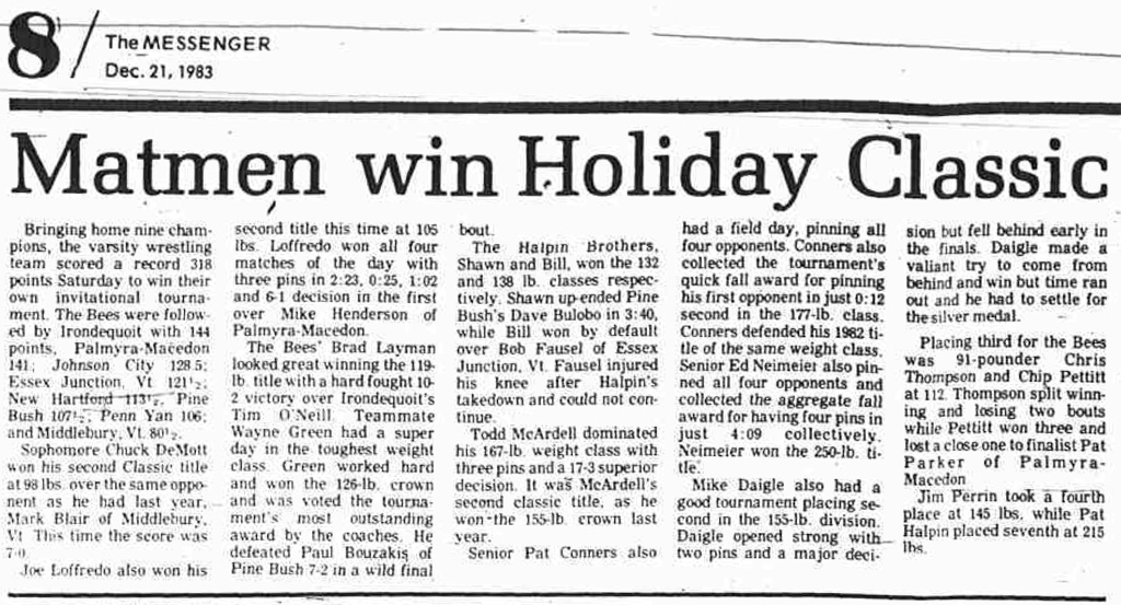 Matmen win Holiday Classic