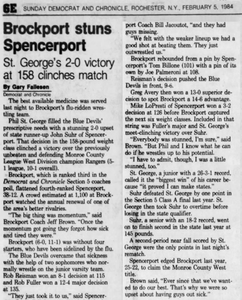 Brockport stuns Spencerport