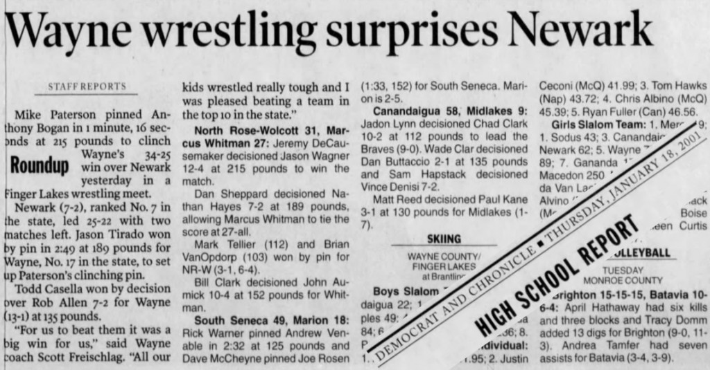 Wayne wrestling surprises Newark