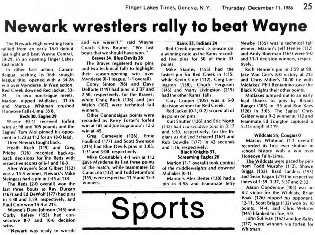 Black Knights 31, Screaming Eagles 26