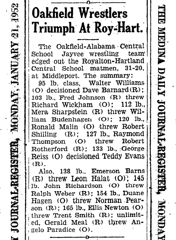 Oakfield Wrestlers Triumph at Roy-Hart