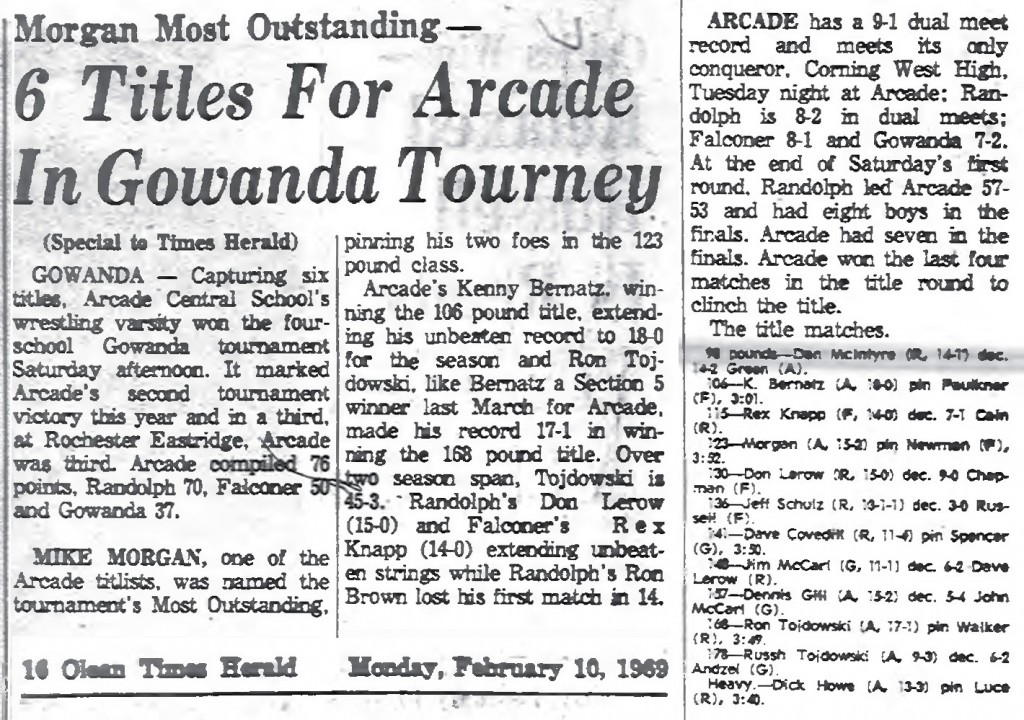 6 Titles For Arcade In Gowanda Tournament