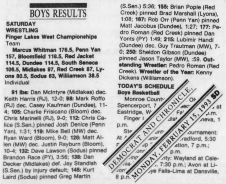 Finger Lakes West Championships