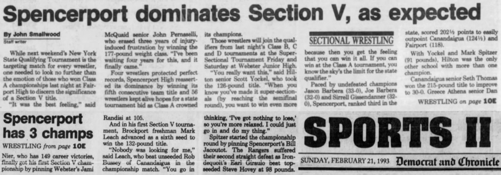 Spencerport dominates Section V, as expected