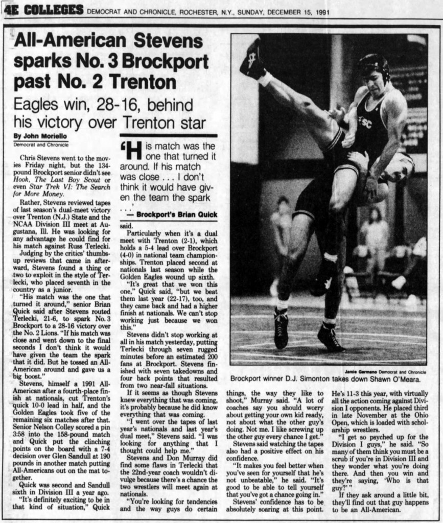 All-American Stevens sparks No. 3 Brockport past No. 2 Trenton