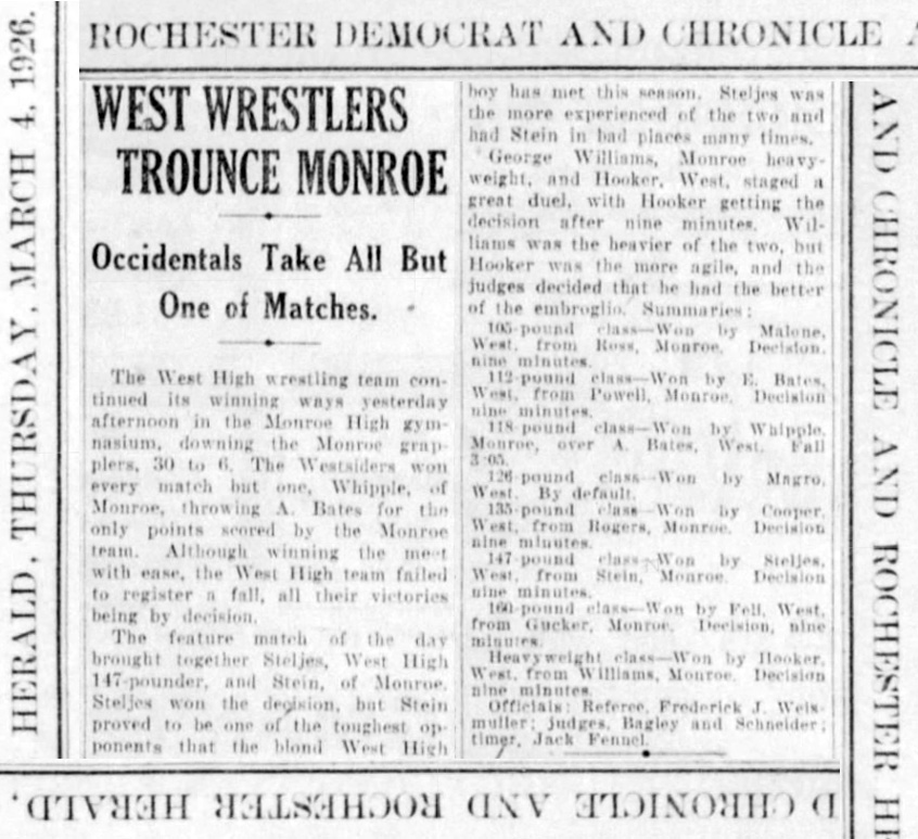 West Wrestlers Trounce Monroe