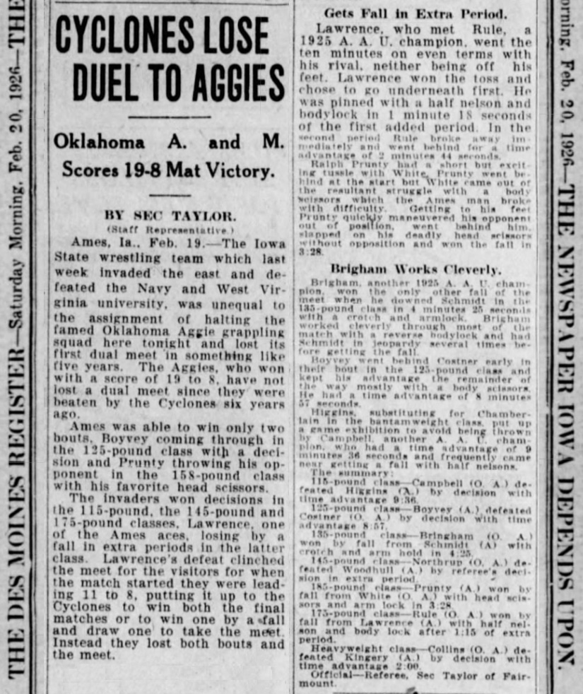 Cyclones Lose Duel To Aggies