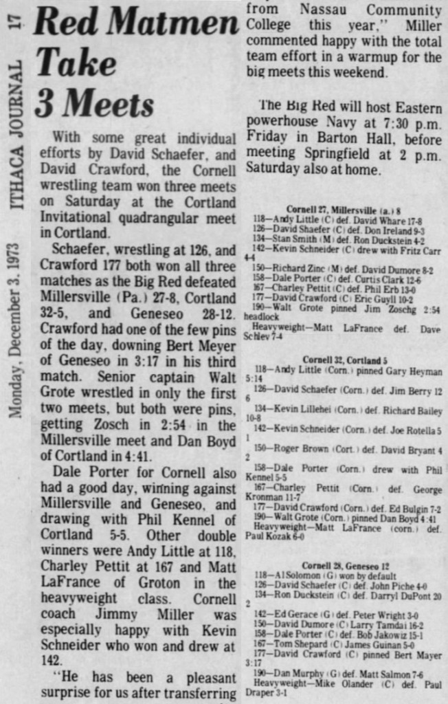 Red Matmen Take 3 Meets