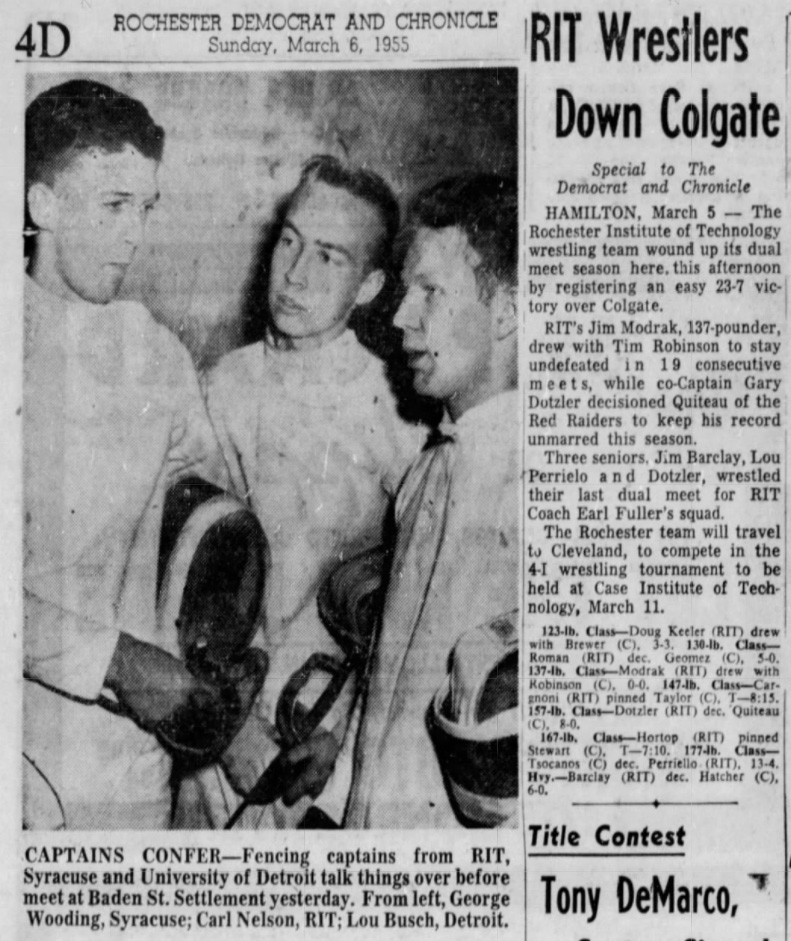 RIT Wrestlers Down Colgate