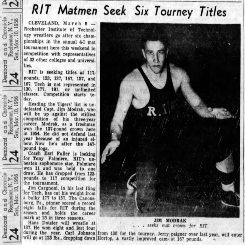 RIT Matmen Seek Six Tourney Titles