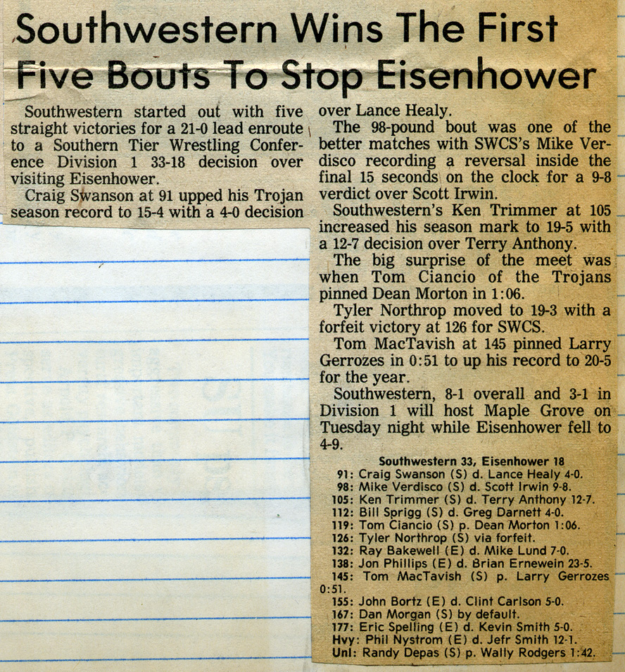 Southwestern Wins the First Five Bouts to Stop Eisenhower