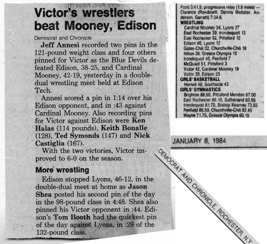 Victor's wrestlers beat Mooney, Edison
