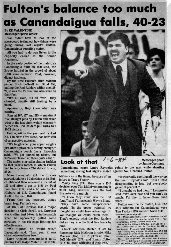 Fulton's balance too much as Canandaigua falls, 40-23