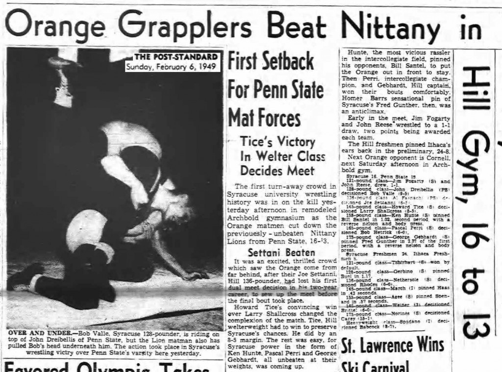 Orange Grapplers Beat Nittany in Hill Gym, 16-13