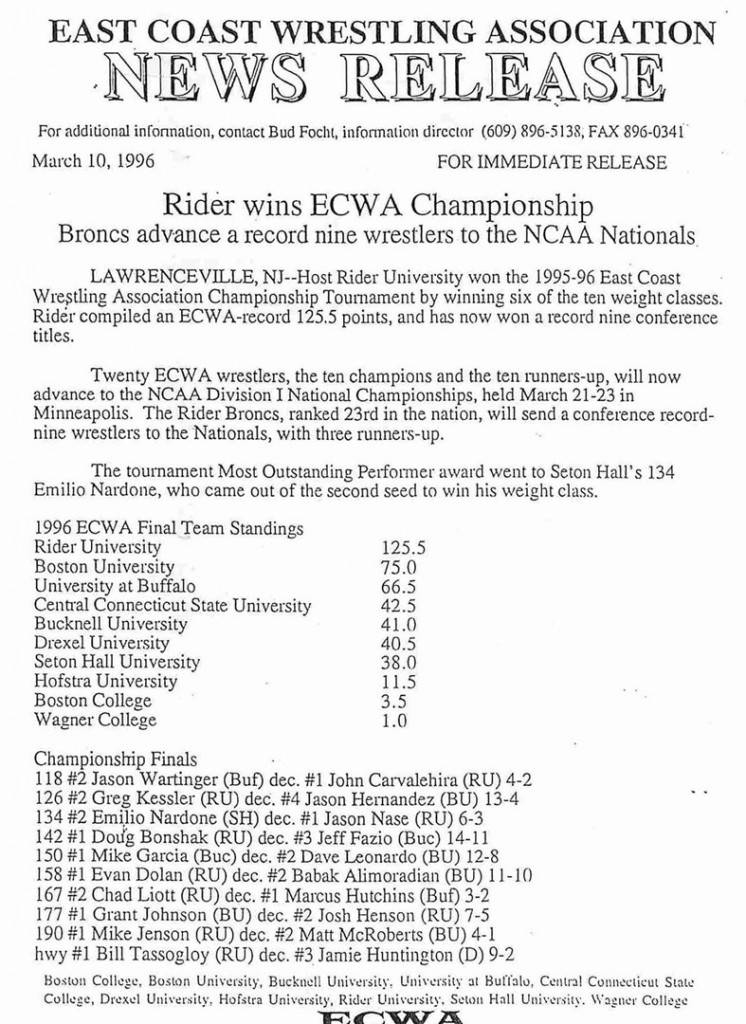 Rider Wins ECWA Championship