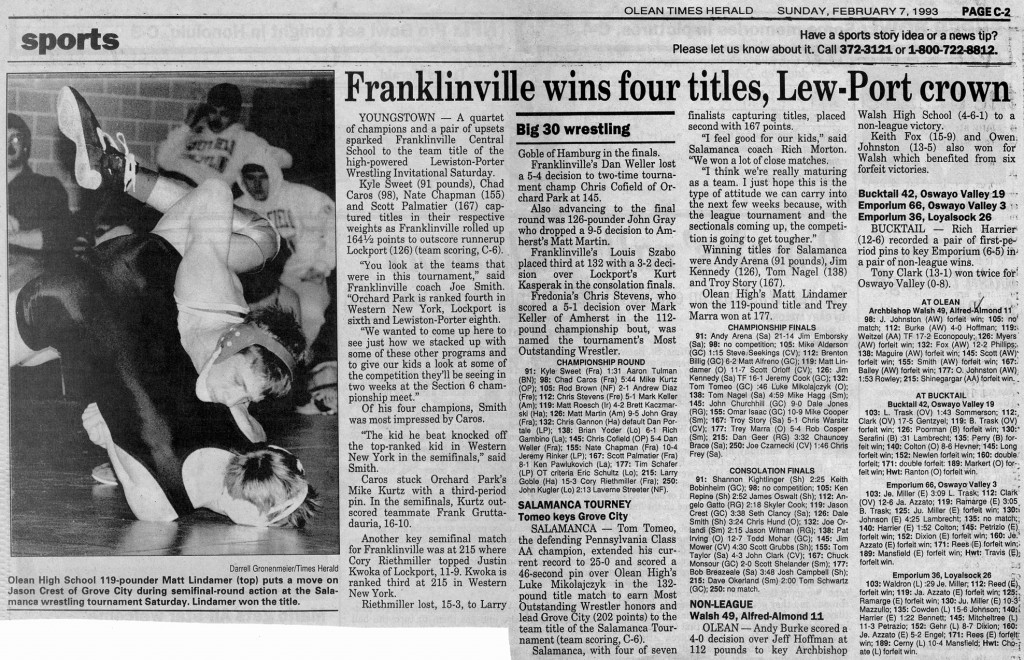 Franklinville wins four titles, Lew-Port crown
