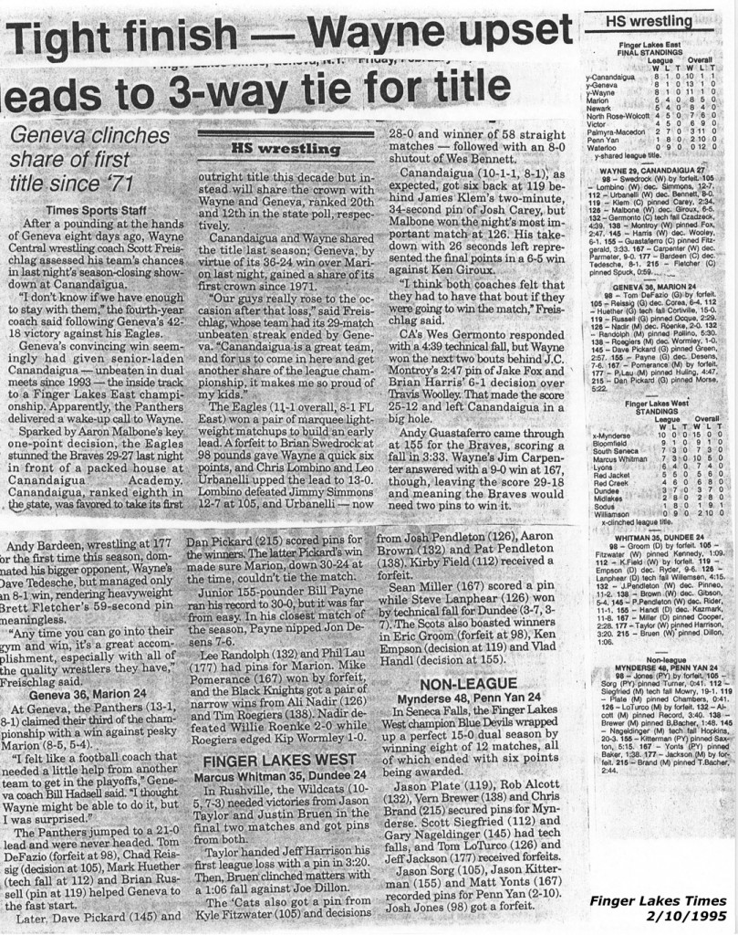 Tight Finish: Wayne upset leads to 3-way tie for title