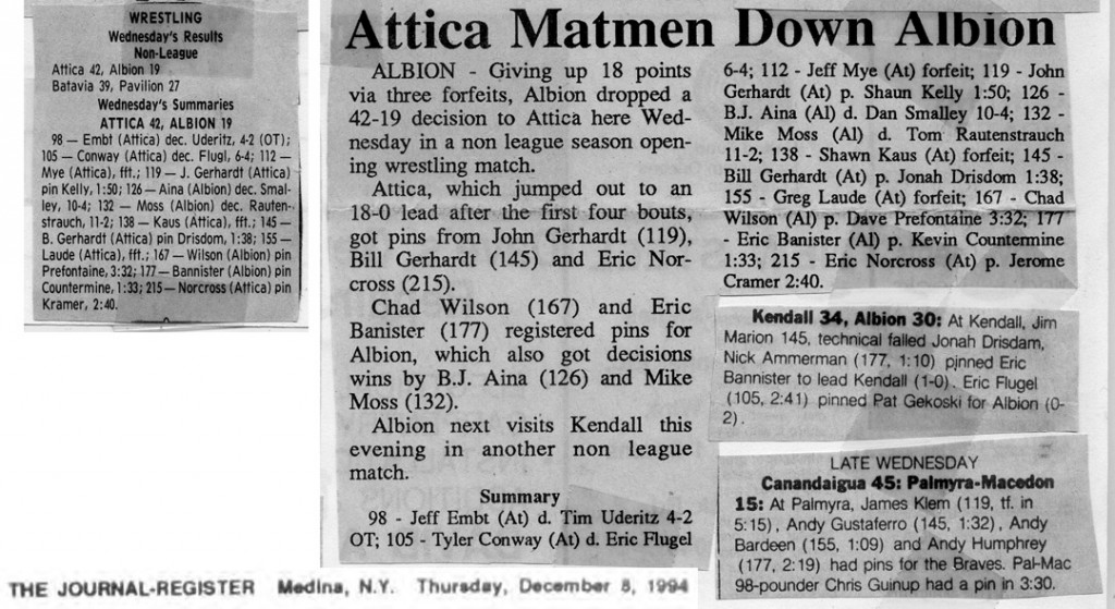 Attica Matmen Down Albion