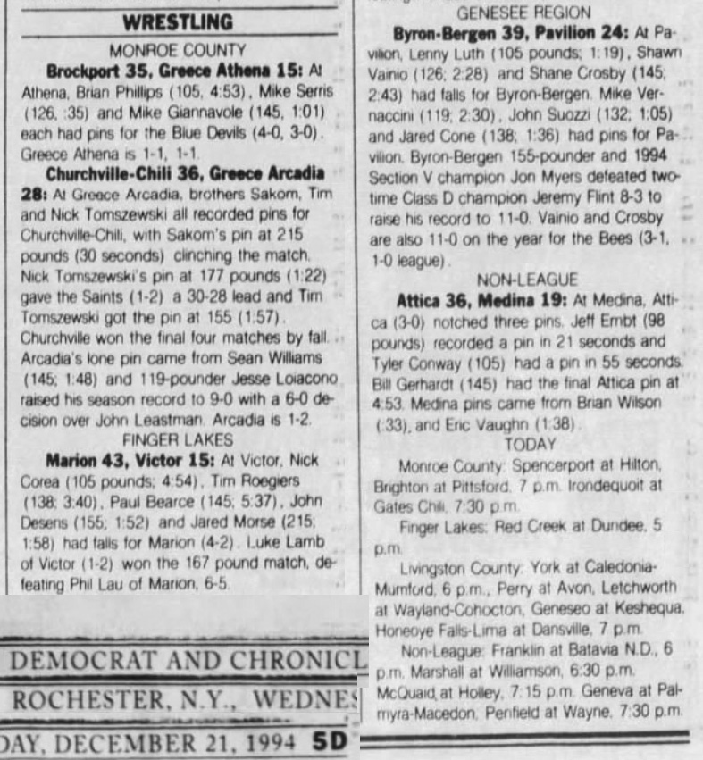 Brockport 35, Greece Athena 15