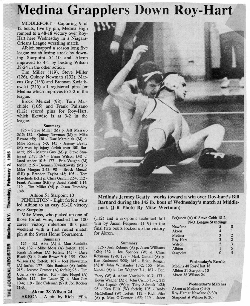 Medina Grapplers Down Roy-Hart