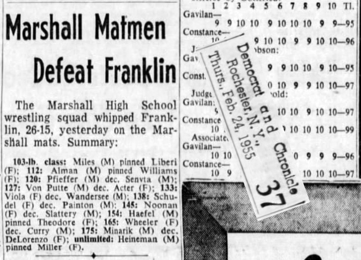 Marshall Matmen Defeat Franklin