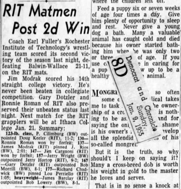 RIT Matmen Post 2nd Win