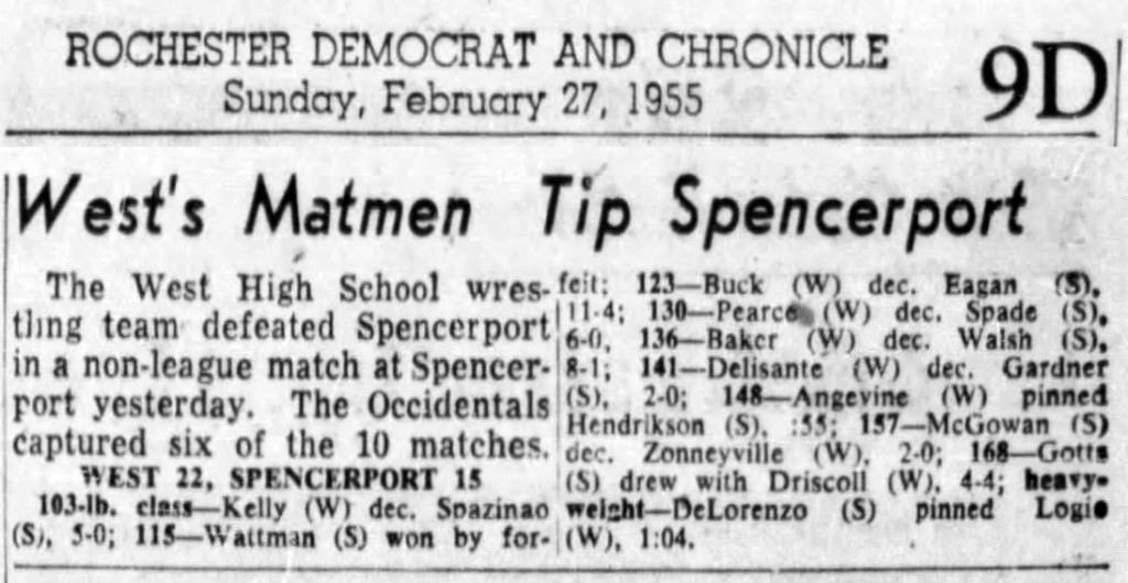 West's Matmen Tip Spencerport