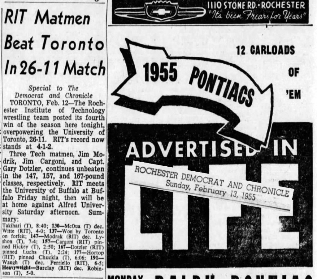 RIT Matmen Beat Toronto In 26-11 Match