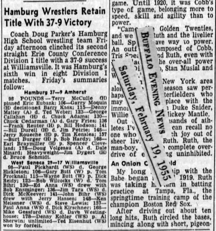 Hamburg Wrestlers Retain Title With 37-9 Victory