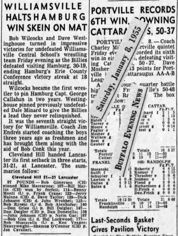 Williamsville Halts Hamburg Win Skein on Mat