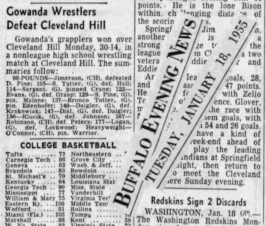 Gowanda Wrestlers Defeat Cleveland Hill