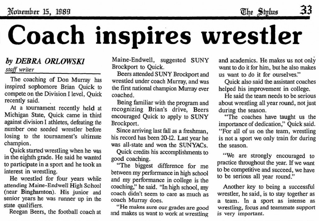 Coach inspires wrestler