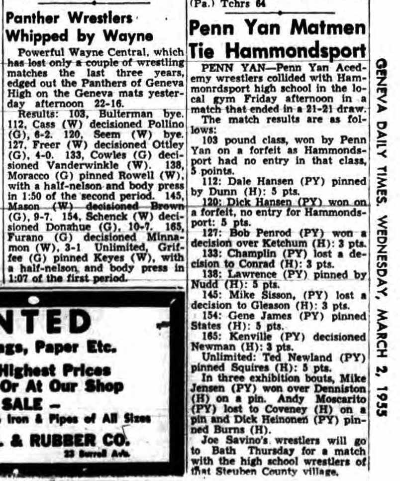 Penn Yan Matmen Tie Hammondsport