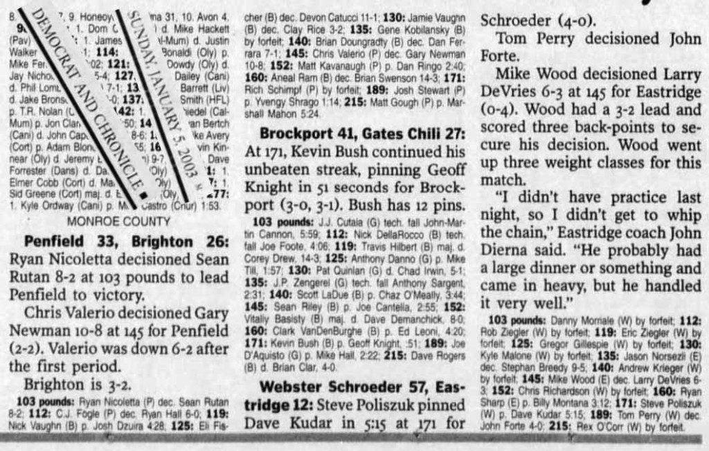 Webster Schroeder 57, Eastridge 12