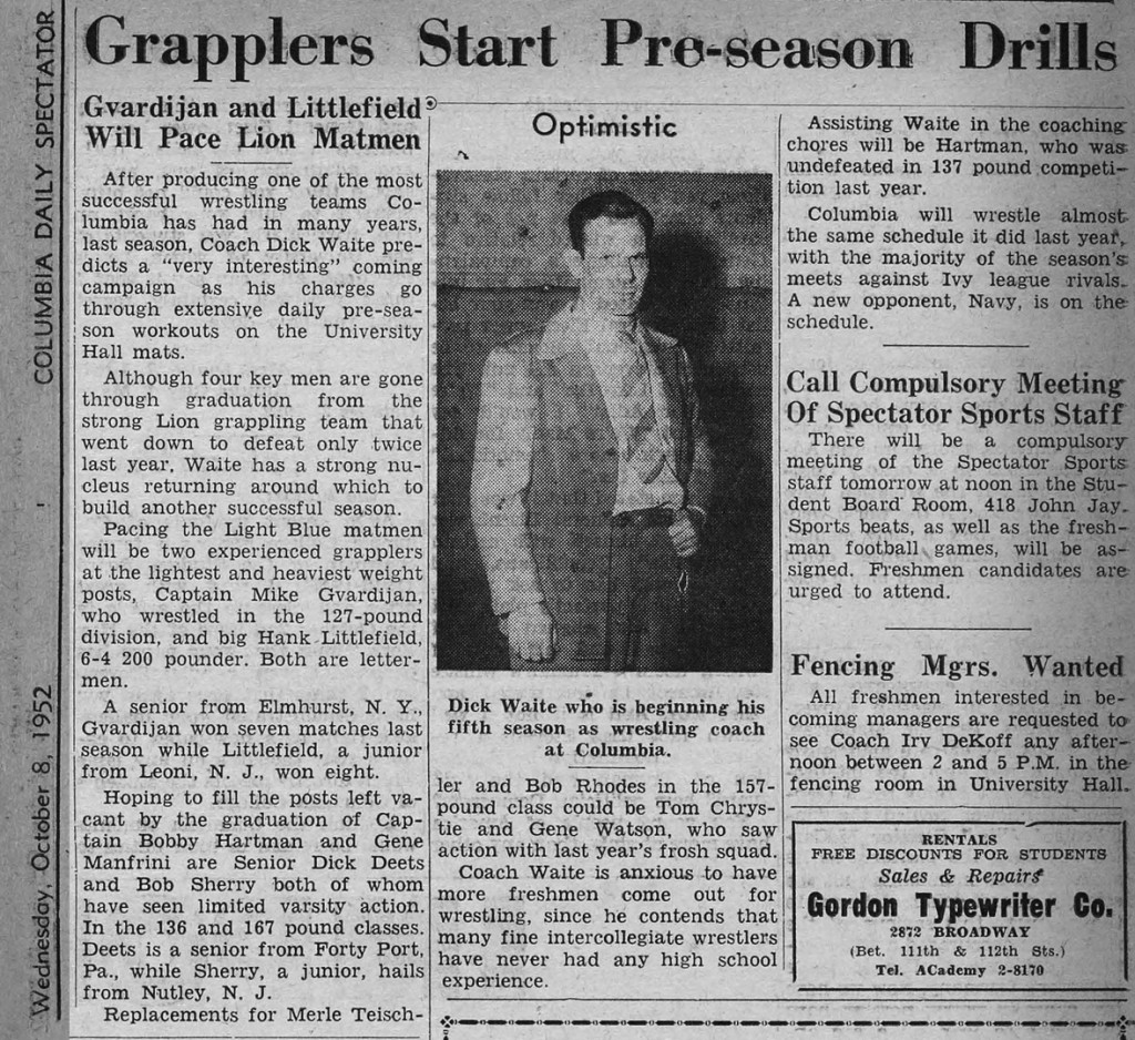 Columbia Grapplers Start Pre-Season Drills