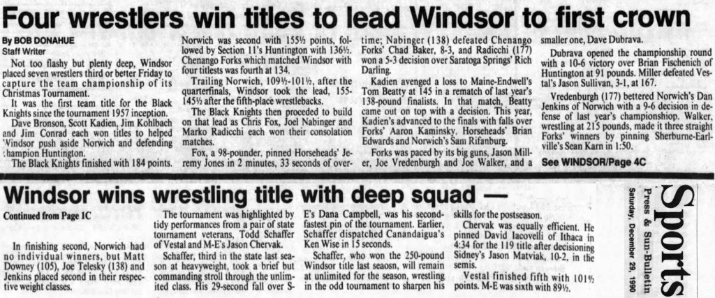 Four wrestlers win titles to lead Windsor to first crown