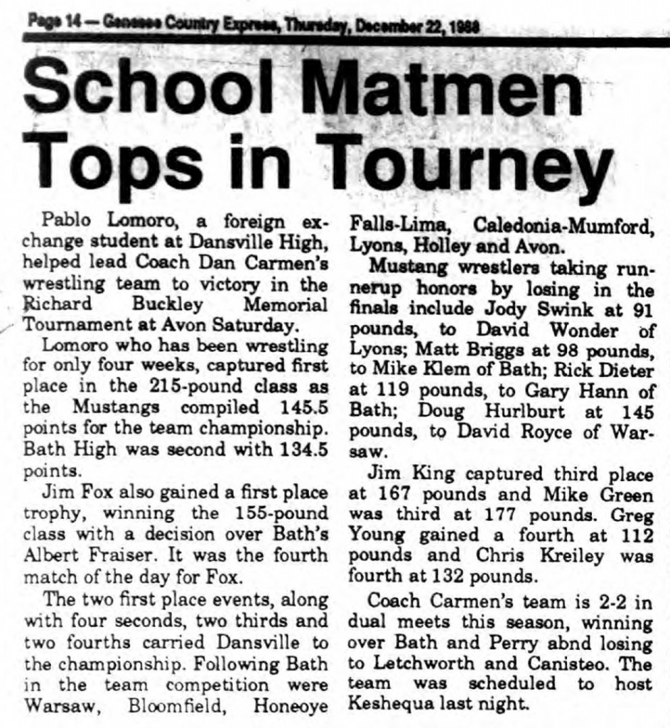 School Matmen Tops in Tourney