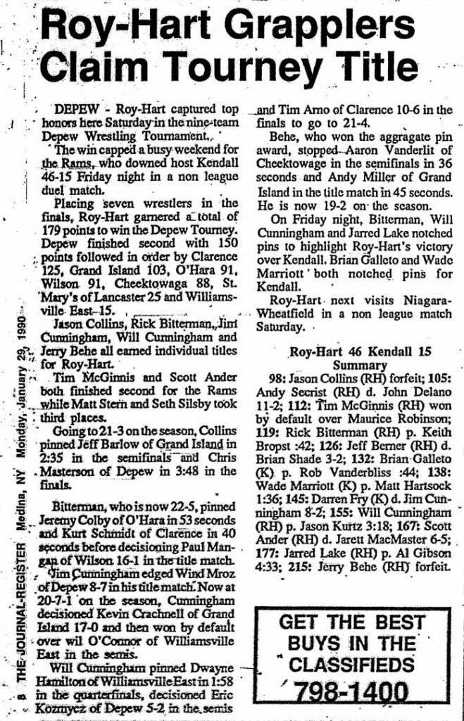 Roy-Hart Grapplers Claim Tourney Title