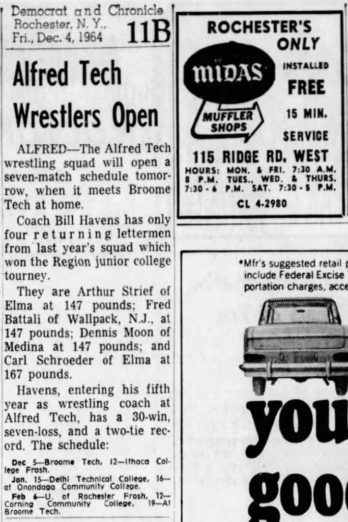 Alfred Tech Wrestlers Open