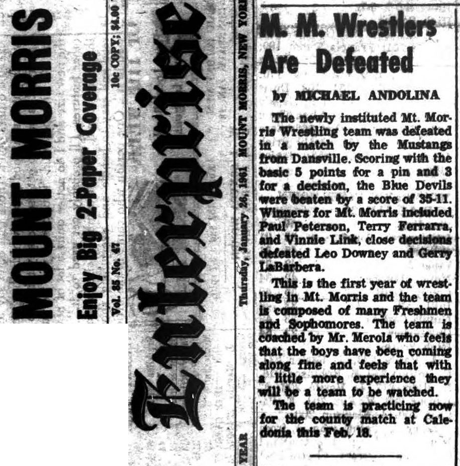 Mount Morris Wrestlers Are Defeated